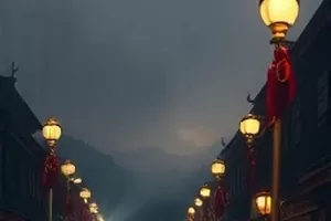 灯下料理人封面，昏黄灯光下的灶台与汤锅